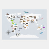 Kids World Map Animes Geschenkpapier Set (Vorderseite)