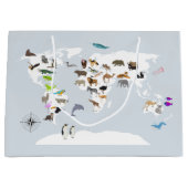 Kids World Map Animes Große Geschenktüte (Vorderseite)