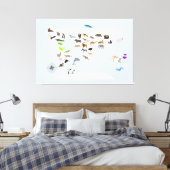 Kids World Map Animes Leinwanddruck (Insitu (Schlafzimmer))