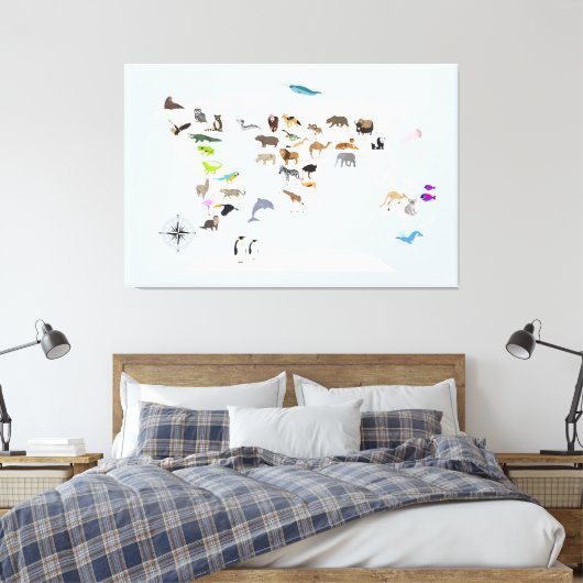 Kids World Map Animes Leinwanddruck (Insitu (Schlafzimmer))