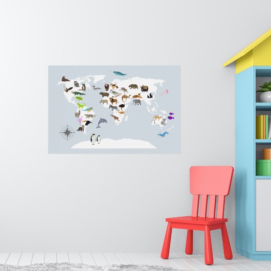 Kids World Map Animes Poster (Kinderzimmer 1)
