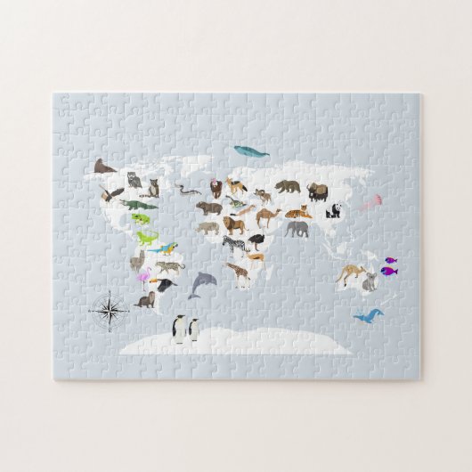Kids World Map Animes Puzzle (Horizontal)