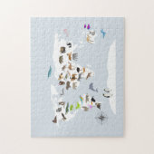 Kids World Map Animes Puzzle (Vertikal)