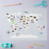 Kids World Map Animes Seidenpapier (Basteln)