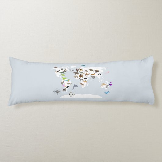 Kids World Map Animes Seitenschläferkissen (Vorderseite)