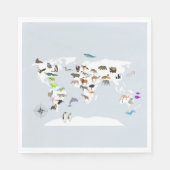 Kids World Map Animes Serviette (Vorderseite)