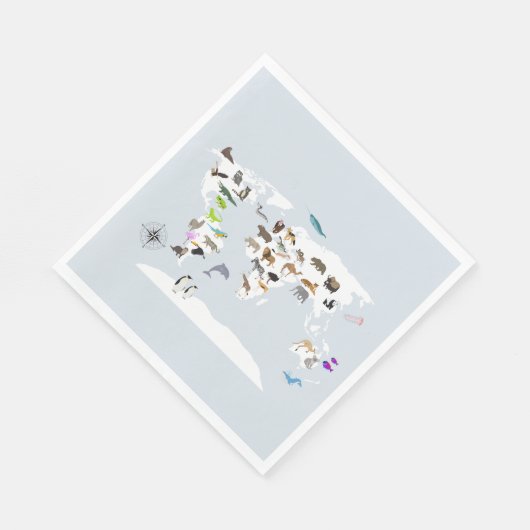 Kids World Map Animes Serviette (Ecke)