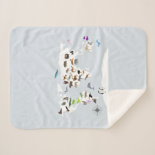 Kids World Map Animes Sherpadecke (Vorderseite (Horizontal))