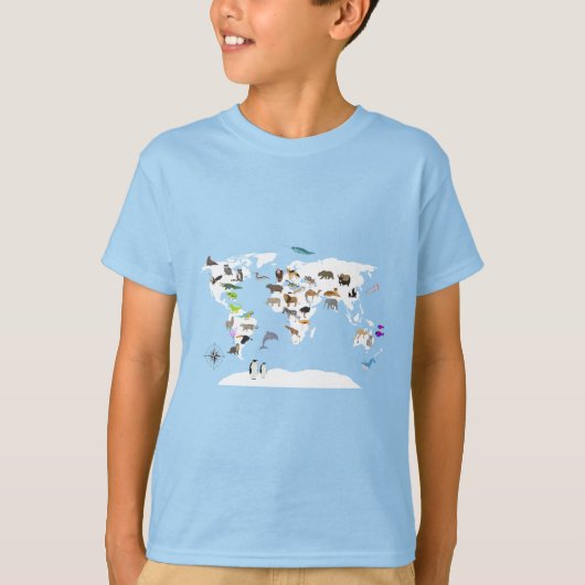 Kids World Map Animes T-Shirt (Vorderseite)