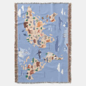Kids World Map Niedlich Whimsical Modern Decke (Vorderseite Vertikal)