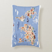 Kids World Map Niedlich Whimsical Modern Dekokissen (Rückseite(Vertikal))