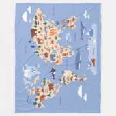 Kids World Map Niedlich Whimsical Modern Fleecedecke (Vorderseite)