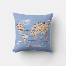 Kids World Map Niedlich Whimsical Modern