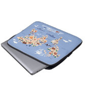 Kids World Map Niedlich Whimsical Modern Laptopschutzhülle (Vorne Knopf)