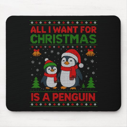 Kids Xmas Tee, All I Want For Christmas Is A Pengu Mousepad (Vorne)