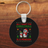 Kids Xmas Tee, All I Want For Christmas Is A Pengu Schlüsselanhänger (Vorderseite)