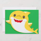 Kids Yellow Rainbow Shark Birthday Foto Einladung (Rückseite)