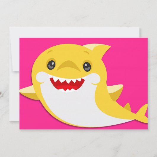 Kids Yellow Rainbow Shark Birthday Foto Einladung (Rückseite)