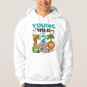 Kids Young Wild And 2 - 2. Geburtstag Safari Zoo A Hoodie