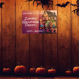 Kids Zombie Halloween-Party Poster