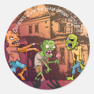 Kids Zombie Halloween-Party Runder Aufkleber