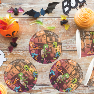 Kids Zombie Halloween-Party Runder Pappuntersetzer