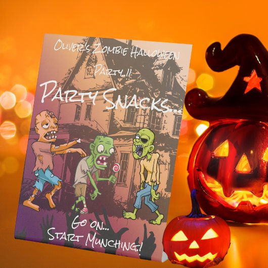 Kids Zombie Halloween-Party Snacks Sockelschild
