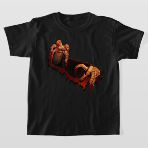 Kid's Zombie T - Shirt Gory Zombie Ringer Tee Shir