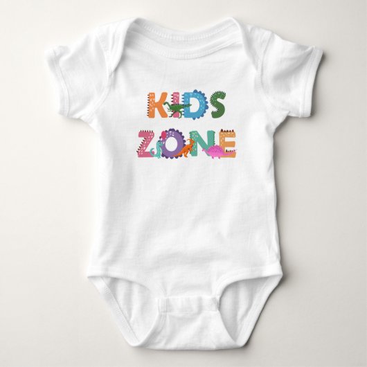 Kids Zone Dinosaurier Baby Strampler (Vorderseite)