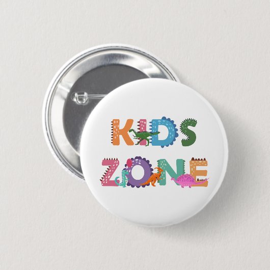 Kids Zone Dinosaurier Button (Vorne & Hinten)