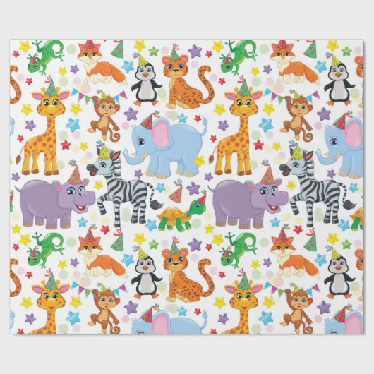 Kids Zoo Animals Geschenkpapier (Flach)