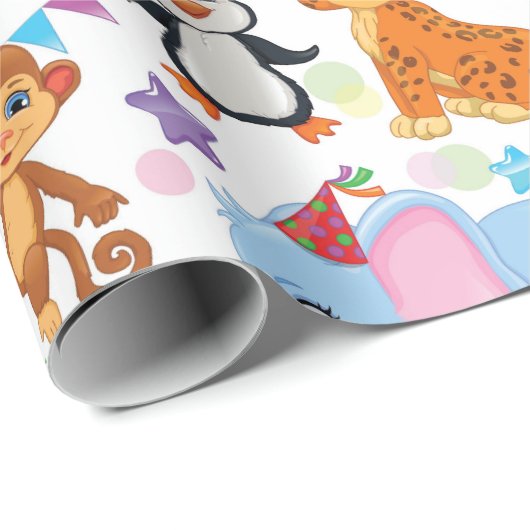 Kids Zoo Animals Geschenkpapier (Rolleneckpunkt)
