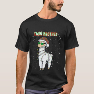 Kids Zwillingsbruder Lama Liebhaber Passende Weihn T-Shirt
