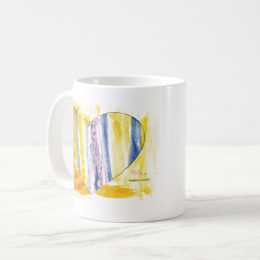 KidsArt für CHOC - Großes Herz Kaffeetasse (Vorderseite Links)