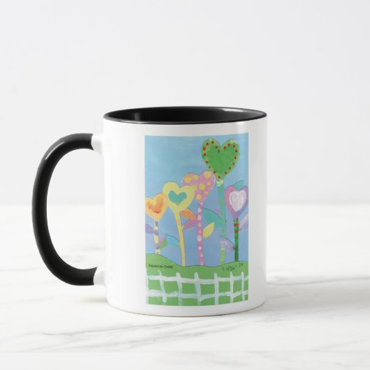 KidsArt für CHOC - Herzen mit Picketzaun Tasse (Links)