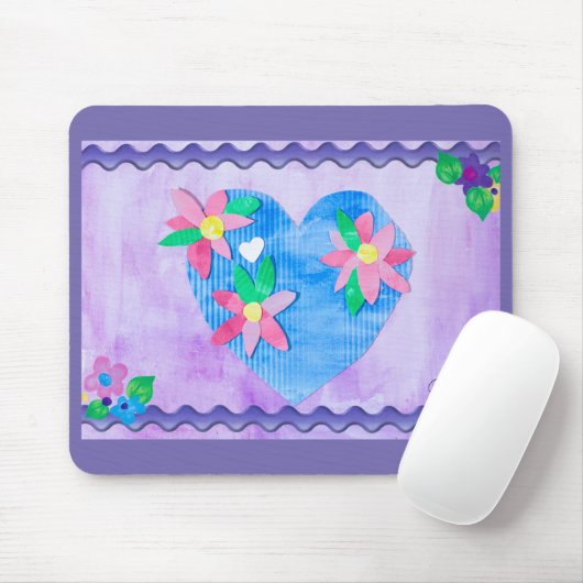 Kidsart für CHOC - Spring Time Heart Mouse Pad Mousepad (Mit Mouse)