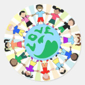 KidsLoveGlobe Runder Aufkleber (Vorderseite)