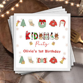 Kidsmas Party Winter Weihnachten Geburtstag Napkin Serviette