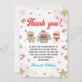 Kidsmas Winter Christmas Geburtstagsparty Dankeskarte (Vorderseite)