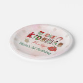 Kidsmas Winter Weihnachtsfeiern Geburtstagsplatte Pappteller (Schrägansicht)