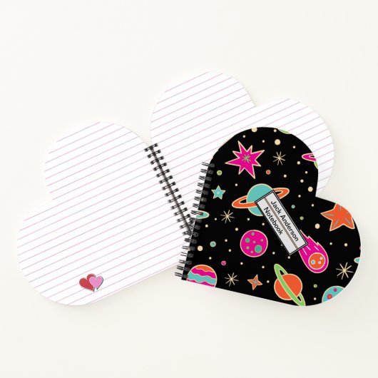 Kids's Back to School Space Rocket Muster Notizblock (Innenseite)