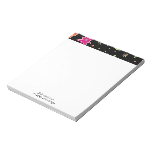 Kids's Back to School Space Rocket Muster Notizblock (Rotiert)