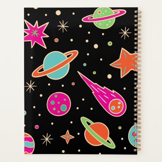 Kids's Back to School Space Rocket Muster Planer (Rückseite)