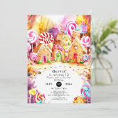 Kids'Sprinkle Candyland Geburtstag Einladung (Stehend Vorderseite)