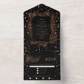 Kiefer aus Kupfer, Konfetti-Glitzer All In One Einladung (Innen Boden)