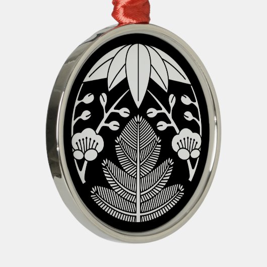 Kiefer, Bambus-Blätter, Volumen Ornament Aus Metall (Rechts)