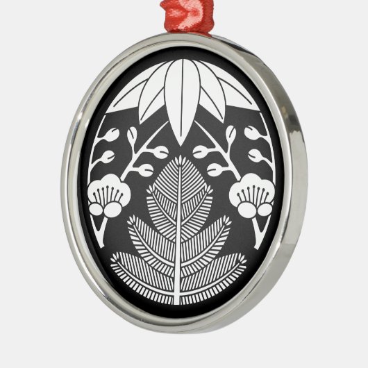 Kiefer, Bambus-Blätter, Volumen Ornament Aus Metall (Links)