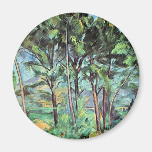 Kiefer mit Viadukt von Paul Cezanne, Vintage Art Magnet