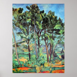 Kiefer mit Viadukt von Paul Cezanne, Vintage Art Poster