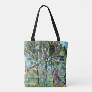 Kiefer mit Viadukt von Paul Cezanne, Vintage Art Tasche
